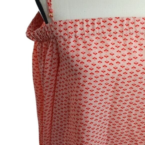 Gianni Bini Womens M Pink Floral Off Shoulder Cold Shoulder Spaghetti Strap Top - Picture 3 of 9